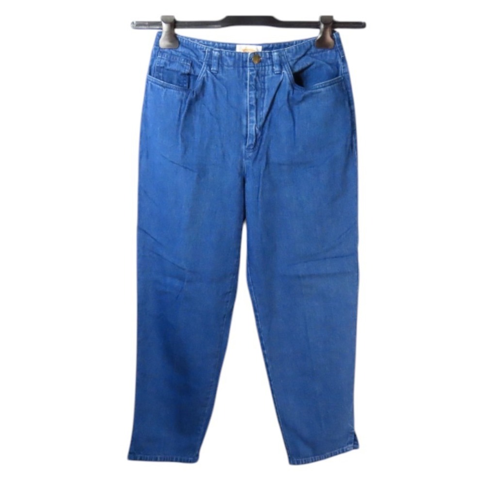 VTG Talbots Blue Jeans LIGHTWEIGHT COTTON DENIM Baggy Ankle HIGH-RISE Mom 8 26"W